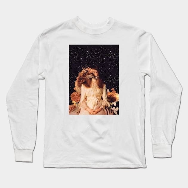 Lady and the Fox Long Sleeve T-Shirt by linearcollages